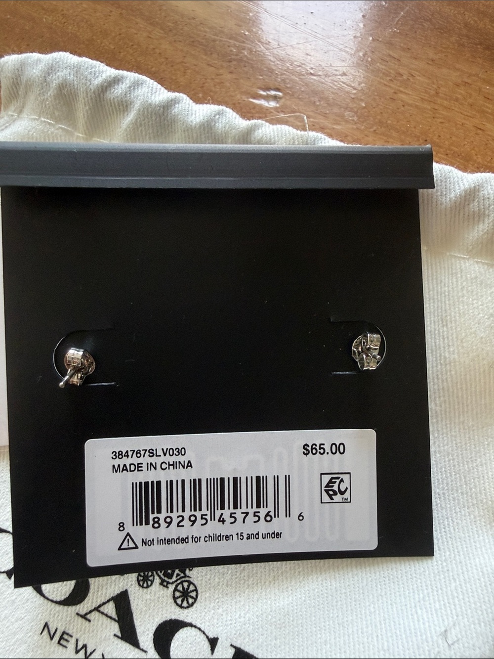NWT COACH Sterling Silver Horseshoe Earrings - Picture 4 of 5